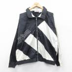 L/ б/у одежда Wilson длинный рукав нейлон жакет мужской большой Logo двухцветный - чёрный черный внутри сторона сетка spe 25jan18 средний 