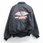 L/ б/у одежда Dunbrooke длинный рукав нейлон жакет мужской 80s CUSTOM FIBERGLASS вышивка чёрный черный внутри сторона стеганое полотно spe 25nov04 б/у внешний 