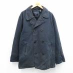 XL/古着 アメリカンイーグル 長袖 ピーコート Pコート メンズ ロング丈 コットン 濃紺 ネイビー 25oct31 中古 アウター