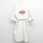 ショッピングハーレーダビッドソン XL/古着 ハーレーダビッドソン 半袖 ガウン バスローブ メンズ ビッグロゴ 刺繍 ロング丈 タオル地 コットン 白 spe 25nov11