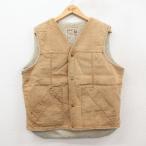 ショッピング古着 L/古着 ウォールズ ボア ベスト メンズ 90年代 90s ダック地 コットン USA製 ベージュ系 26jan30