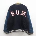 ショッピング古着 XL/古着 b.u.m.equipment 長袖 スタジャン メンズ 大きいサイズ 紺 内側キルティング spe 26jan24