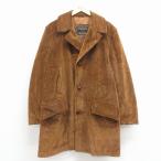 ショッピング古着 L/古着 シアーズ 長袖 コーデュロイ コート メンズ 80年代 80s ロング丈 コットン こげ茶 spe 26feb07