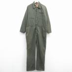 ショッピング古着 W39/古着 長袖 ワーク ツナギ メンズ 80年代 80s 大きいサイズ 濃緑 26feb09