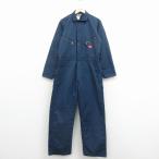 W37/ б/у одежда Dickies длинный рукав Work комбинезон мужской темно-синий 26mar14