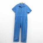 W41/ б/у одежда Dickies короткий рукав Work комбинезон мужской 90 годы 90s большой размер . воротник открытый цвет синий 26apr08