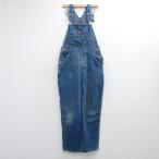 W32/ б/у одежда Dickies Dickies мужской 90 годы 90s комбинезон хлопок USA производства темно-синий Denim spe 26oct01
