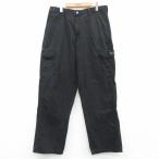 W36/古着 ラングラー カーゴ パンツ メンズ 大きいサイズ コットン 黒 ブラック 25jun24 中古 ボトムス ロング