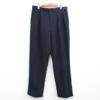 W36/古着 スラックス パンツ メンズ 紺 ネイビー 25jul07 中古 ボトムス ロング