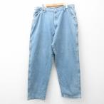 W37/古着 ラングラー ペインター パンツ メンズ コットン 薄紺 ネイビー デニム 25jul07 中古 ボトムス ロング