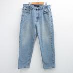 ショッピング古着 W36/古着 カルバンクライン ブランド ジーンズ メンズ ヒゲ コットン 薄紺 デニム 26feb05