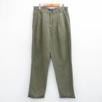 ショッピング古着 W33/古着 ドッカーズ パンツ メンズ 00年代 00s リネン 緑 26feb06