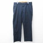 W36/ б/у одежда Dickies рабочие брюки мужской темно-синий 26mar12