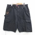 [50%OFF]W35/ б/у одежда Wrangler Short брюки-карго шорты мужской "губа" Stop хлопок чёрный черный 25jul17 б/у низ 5OF