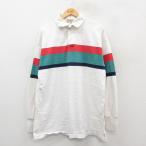 XL/ б/у одежда L e рубин nLLBEAN длинный рукав бренд Rugger рубашка мужской 80s длинный длина хлопок белый др. белый 25oct23 б/у tops 