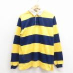 ショッピングアメリカンイーグル M/古着 アメリカンイーグル 長袖 ブランド ラガー シャツ メンズ 90年代 90s USA製 黄他 ボーダー 26feb09