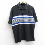 XL/古着 ラルフローレン ポロゴルフ 半袖 ブランド ポロ シャツ メンズ 90s ワンポイントロゴ 鹿の子 大きいサイズ コットン 黒他 ブラック