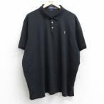 XL/古着 ラルフローレン 半袖 ブランド ポロ シャツ メンズ ワンポイントロゴ 大きいサイズ コットン 黒 ブラック 25aug05 中古 トップス