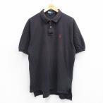 XL/古着 ラルフローレン 半袖 ブランド ポロ シャツ メンズ 90s ワンポイントロゴ 鹿の子 コットン 黒 ブラック spe 25aug25 中古 トップス