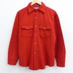 L/古着 長袖 ウール シャツ 80s メルトン 赤 レッド 21feb18 中古 メンズ トップス