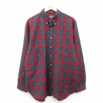 ショッピング古着 XL/古着 ペンドルトン 長袖 ウール シャツ メンズ 80年代 80s ロング丈 USA製 エンジ他 チェック 26feb12