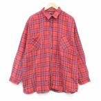 ショッピング古着 XL/古着 長袖 フランネル シャツ メンズ 90年代 90s 大きいサイズ コットン USA製 赤他 チェック 26feb07