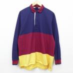 L/古着 長袖 ラガー シャツ 90s コットン 紺他 ネイビー 20nov20 中古 メンズ トップス