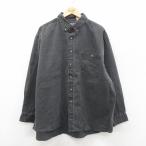 ショッピング古着 XL/古着 長袖 シャツ メンズ 大きいサイズ コットン ボタンダウン 黒 デニム 26feb05