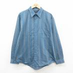 ショッピング古着 XL/古着 ピューリタン 長袖 シャツ メンズ 00年代 00s 薄紺他 ストライプ 26feb06