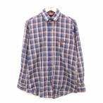 ショッピング古着 M/古着 リー Lee 長袖 シャツ メンズ 80年代 80s USA製 紺他 チェック 26feb06