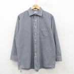 ショッピング古着 XL/古着 バンヒューセン 長袖 シャツ メンズ 90年代 90s USA製 紺他 ギンガム チェック 26feb06
