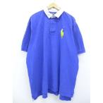 XL/古着 半袖 ラガー シャツ ラルフローレン Ralph Lauren ビッグポニー 大きいサイズ ロング丈 青紫 19aug05 中古 メンズ トップス