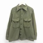 ショッピング古着 L/古着 長袖 ビンテージ ミリタリー シャツ メンズ 70年代 70s 緑 26jan22