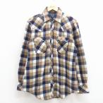 ショッピングウエスタン L/古着 長袖 ウエスタン シャツ メンズ 80年代 80s ベージュ他 チェック 26jan23