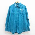 ショッピングウエスタン XL/古着 ラングラー 長袖 ウエスタン シャツ メンズ 刺繍 大きいサイズ コットン 水色 26jan24