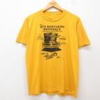 L/古着 半袖 ビンテージ Tシャツ メンズ 90s 車 トラ クルーネック 黄 イエロー 25jul14 中古