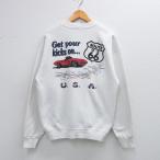 L/古着 フルーツオブザルーム 長袖 スウェット メンズ 00年代 00s 車 HISTORIC クルーネック 白 26jan19