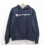 L/ б/у одежда Champion champion длинный рукав тренировочный Parker мужской большой Logo темно-синий 26mar21