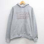 XL/ б/у одежда Champion champion длинный рукав тренировочный Parker мужской 00 годы 00s U MASS большой размер серый ...26mar23