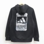 M/ б/у одежда Adidas adidas длинный рукав тренировочный Parker мужской большой Logo чёрный 26mar24
