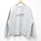ショッピングアメリカンイーグル XL/古着 アメリカンイーグル American Eagle 長袖 スウェット メンズ 00s ビッグロゴ 刺繍 クルーネック グレー 霜降り 25ja