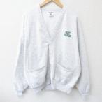 XL/古着 ジャージーズ 長袖 スウェット カーディガン メンズ 00s 恐竜 Vネック 薄グレー 霜降り 25may28 中古 スエット トレーナー トップ