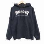 L/ б/у одежда Thrasher длинный рукав тренировочный Parker мужской большой Logo чёрный черный 25oct01 б/у тренировочные брюки футболка tops 