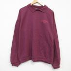 XL/ б/у одежда WEK длинный рукав тренировочный мужской 90 годы 90s BIRMINGHAM большой размер хлопок воротник имеется USA производства темно-красный 25nov11