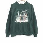 XL/ б/у одежда длинный рукав тренировочный мужской 90 годы 90s птица маленький магазин вырез лодочкой USA производства . зеленый 25nov18