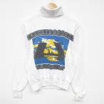 M/ б/у одежда длинный рукав tops мужской 80 годы 80s.ta-toru шея с высоким воротником белый 25nov19