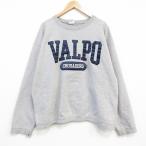 XL/ б/у одежда длинный рукав тренировочный мужской 90 годы 90s VALPO вышивка большой размер вырез лодочкой USA производства серый ...25dec05