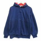 [20%OFF]L/ б/у одежда длинный рукав тренировочный Parker мужской 90 годы 90s одноцветный акрил темно-синий внутри сторона термический 25dec06 2OF