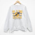 XL/ б/у одежда фрукты ob The салон длинный рукав тренировочный мужской 90 годы 90s наземный вырез лодочкой незначительный серый ...25dec09