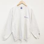 L/ б/у одежда Champion champion длинный рукав тренировочный мужской 90 годы 90s one отметка Logo вырез лодочкой белый 25dec10